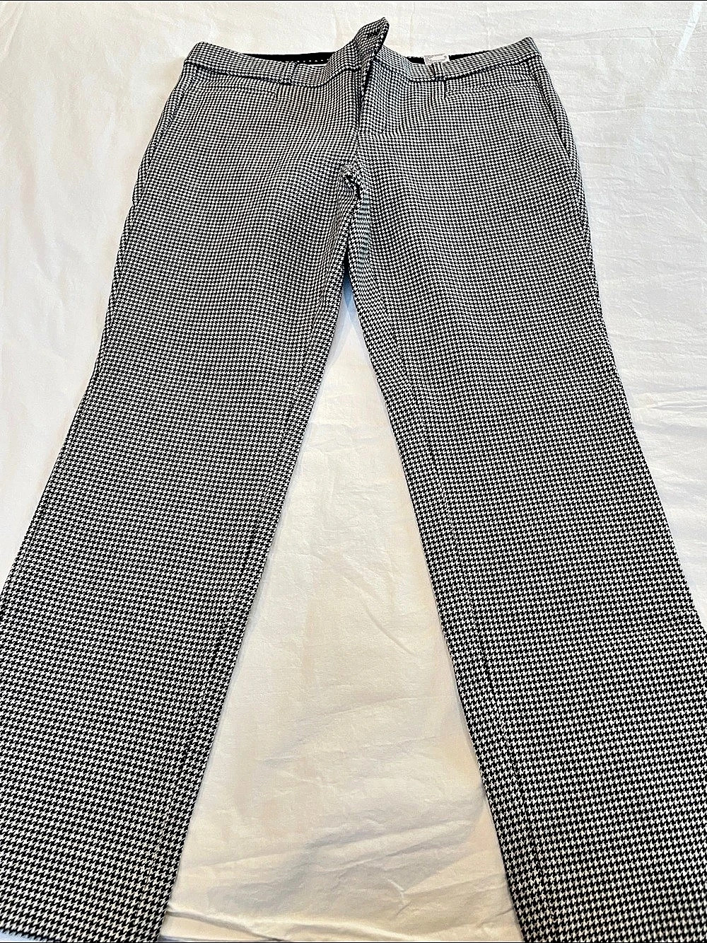 Banana Republic Sloan Fit Houndstooth Ankle Pant Black & White Size 8